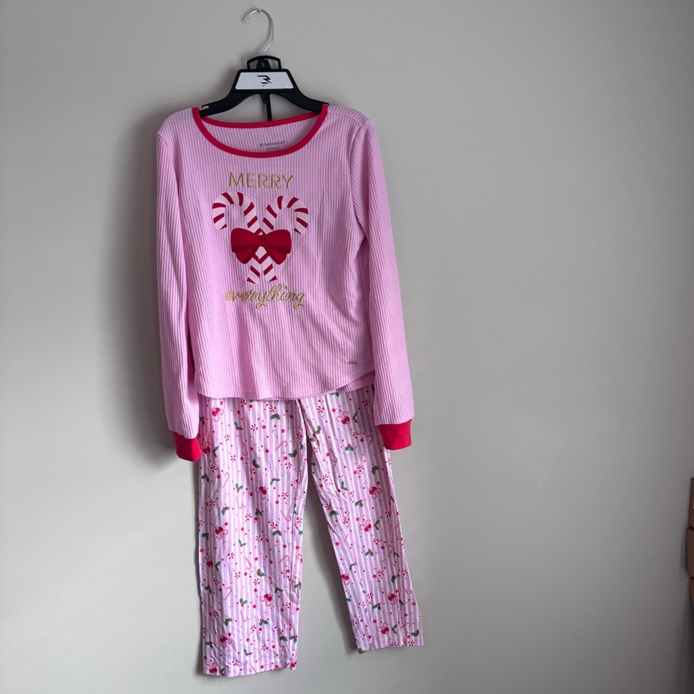 New! American Girl Pink Christmas Candy Candy Pajama Set- size 12-14